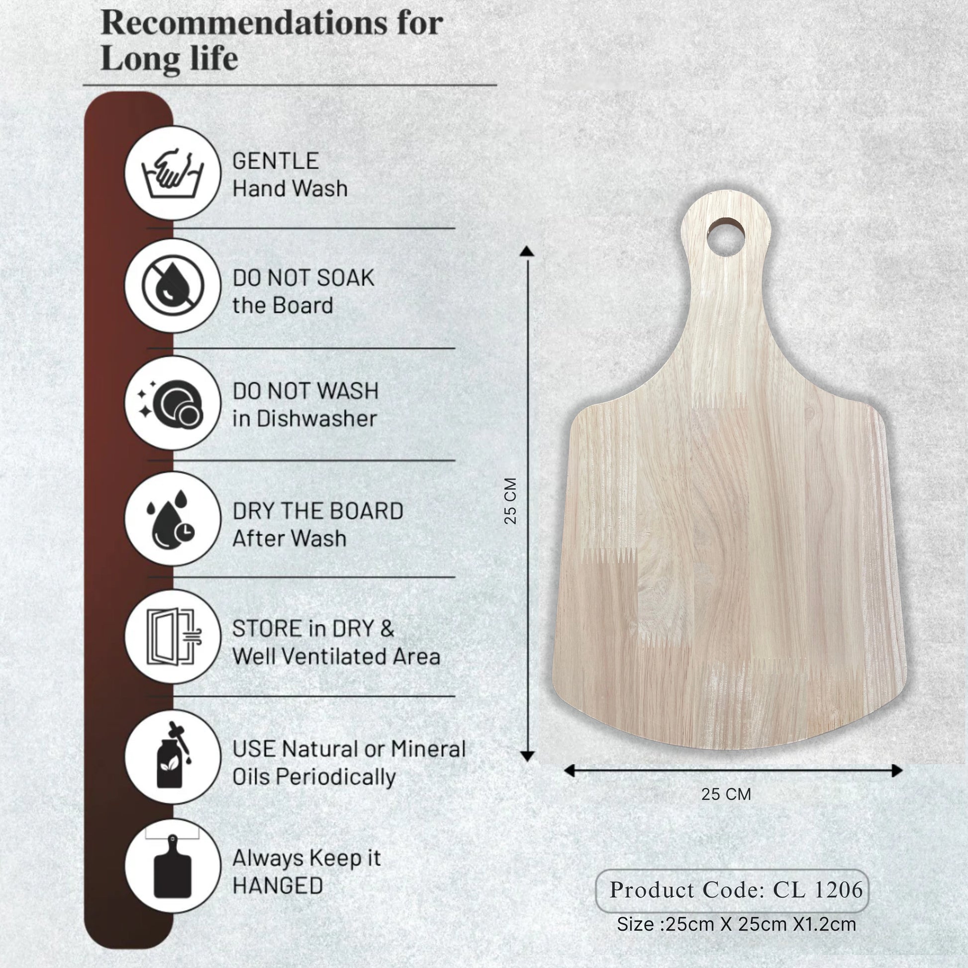 Curved Handle Cutting Board